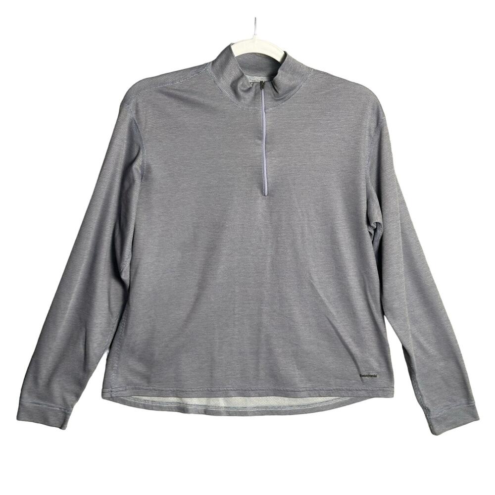 Patagonia Sz L Capilene‎ 1/4 Zip Performance Base Layer Pullover Lavender USA